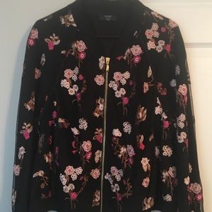 Mesh Jacket with flowers zip front